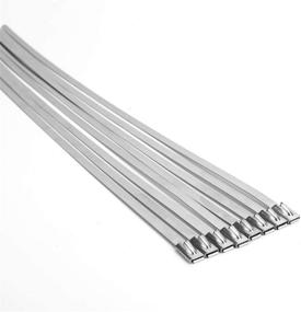 img 3 attached to 304 Stainless Steel Metal Cable Zip Ties - Pack of 100, 11.8 Inch Self-Locking Heavy Duty Ties for Outdoor Use, Fence, Exhaust Wrapping, Canopy and More