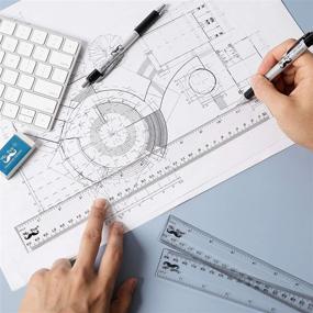 img 1 attached to 📏 Clear Drafting Measuring in Centimeters: Transparent Test, Measure & Inspect