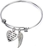 🦋 ensianth memorial bracelet sympathy gift - adjustable remembrance bracelet: your wings were ready, but my heart was not logo