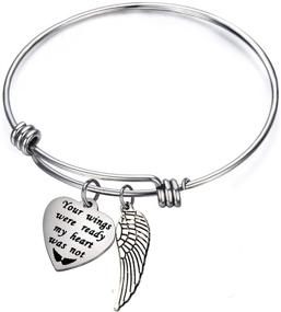 img 4 attached to 🦋 ENSIANTH Memorial Bracelet Sympathy Gift - Adjustable Remembrance Bracelet: Your Wings Were Ready, but My Heart Was Not