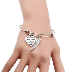 img 3 attached to 🦋 ENSIANTH Memorial Bracelet Sympathy Gift - Adjustable Remembrance Bracelet: Your Wings Were Ready, but My Heart Was Not