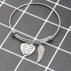 img 1 attached to 🦋 ENSIANTH Memorial Bracelet Sympathy Gift - Adjustable Remembrance Bracelet: Your Wings Were Ready, but My Heart Was Not