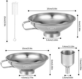 img 2 attached to 🍶 HAUSPROFI Canning Funnel Set | Stainless Steel Wide Mouth Funnel for Wide & Regular Jars | 3-Pack Large Funnel Kit for Easy Transferring of Liquid, Power, Jam, Grains, Dry & Wet Ingredients