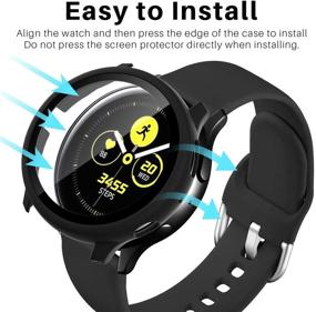 img 1 attached to 📱 [2 шт] Чехол EGV для Samsung Galaxy Watch Active 2 44 мм - Полное покрытие матовый чёрный защитный чехол с защитным стеклом для экрана