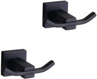 contemporary hotel style wall mounted bathroom matte black coat hook - gerzwy eg1508-bk - 2 pack, sus 304 stainless steel double towel/robe clothes hook for bath kitchen logo