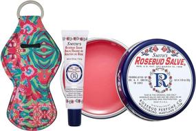 img 4 attached to Smith's Rosebud Salve Bundle with Lip Balm Holder Keychain - Natural Lip Care Moisturizer, All-Purpose Case for Teens, Women and Men - Rosebud Salve