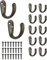 🔩 12 pack oil rubbed bronze black single prong hook with screws - howtool logo