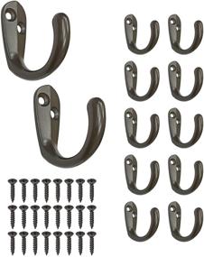 img 4 attached to 🔩 12 Pack Oil Rubbed Bronze Black Single Prong Hook with Screws - HOWTOOL