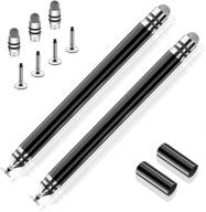 🖊️ capacitive stylus pens for touch screens - urophylla fine point stylus pens for ipad, iphone, tablet, laptops and all capacitive touch screens, 7 replacement tips included - black/black logo