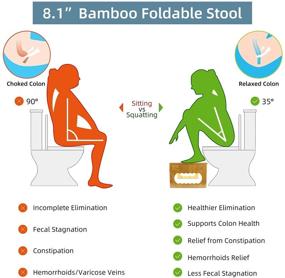 img 3 attached to 🚽 ZOSTA Squatting Toilet Stool: Foldable Bamboo Potty Step Stool for Adults & Kids - Non-Slip, No Installation Needed, Natural Color