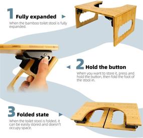 img 1 attached to 🚽 ZOSTA Squatting Toilet Stool: Foldable Bamboo Potty Step Stool for Adults & Kids - Non-Slip, No Installation Needed, Natural Color