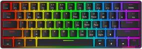 img 4 attached to Беспроводная 60% механическая клавиатура Havit с радужной подсветкой и красным переключателем - 61 клавиша Bluetooth 5.0/проводная игровая клавиатура с интерфейсом Type-C для ПК, Макбука и ноутбука (черная) - Возможность подключения нескольких устройств и программируемые функции.