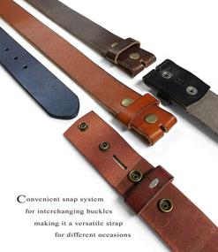 img 2 attached to 👔 Classic Vintage Genuine Leather Men's Belt Collection: BS001 without Accessories