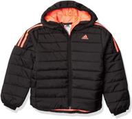 оставайтесь стильно уютными с курткой adidas girls hooded puffer в коллекции одежды для девочек. логотип