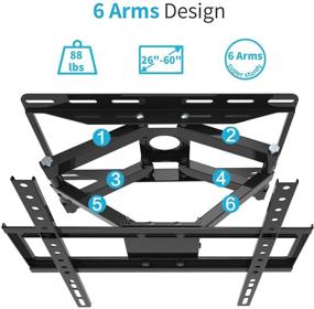 img 3 attached to 📺 Enhanced Everstone TV Wall Mount: Articulating Arm Full Motion Bracket for 26"-60" TVs, LED, LCD, OLED, Plasma Flat & Curved Screens - VESA 400mm, HDMI Cable Included