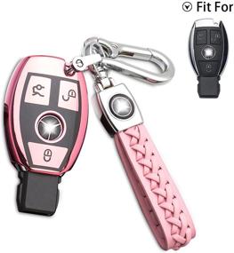 img 3 attached to 360 Degree Protection Mercedes Benz Key Fob Cover: Premium Soft TPU Case in Pink with Keychain Included