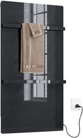 img 4 attached to Sylintech Towel Warmer with Timer, Toughened Glass, Infrared Graphene Heating Panel, Electric Heated Towel Rack, Fast Warming Up, 200W