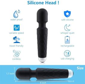 img 1 attached to PERIKES Personal Mini Wand Massager: 20 Magic Vibrating Handheld Waterproof Massager for Deep Stress Relief - USB Rechargeable & Silent Operation - Ideal for Women/Men (Black)