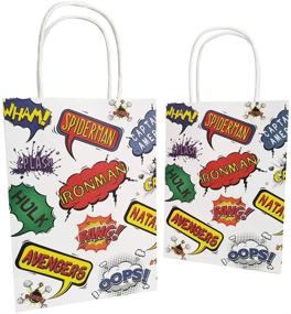 img 3 attached to 🎉 Kids Birthday and Superhero Theme Party Gift Paper Bags in Bulk – Small White Kraft Bags (16 pcs)