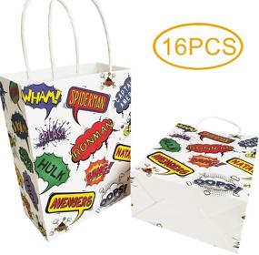 img 2 attached to 🎉 Kids Birthday and Superhero Theme Party Gift Paper Bags in Bulk – Small White Kraft Bags (16 pcs)