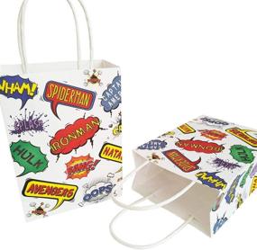 img 4 attached to 🎉 Kids Birthday and Superhero Theme Party Gift Paper Bags in Bulk – Small White Kraft Bags (16 pcs)