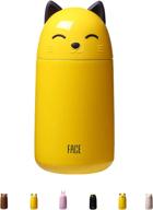 🐱 cute cat stainless steel water bottle for kids & teen girls - small size, 300ml, yellow logo