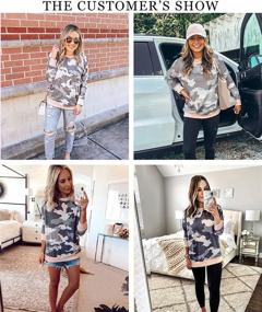 img 2 attached to 🐆 BTFBM Women's Camo Leopard Print Sweatshirt: Stylish Crew Neck Casual Fit Pullover Tops