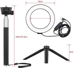 img 1 attached to 🎥 Andoer LED Ring Light with Tripod Stand, 6 Inch Selfie Ring Light for YouTube Video/Makeup/Vlogging with Adjustable 3 Light Modes & 11 Brightness Levels, 360-Degree Rotatable USB Camera Light