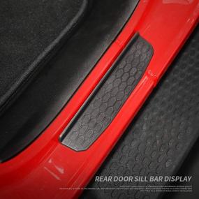 img 1 attached to CheroCar защитные накладки порогов двери: крышка от потертостей при входе 🚪 для аксессуаров Jeep Wrangler (2018-2021 JL JLU и 2020-2021 JT)