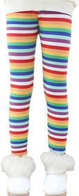 img 3 attached to 🌈 Adorable Toddler Winter Christmas Leggings: Vibrant Rainbow Girls' Clothing and Leggings