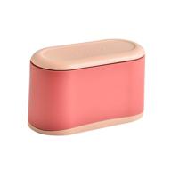 🗑️ mini trash can with lid - compact desk/wastebasket for office & home - pink" logo