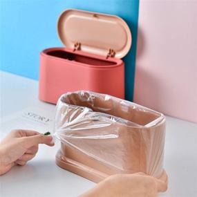 img 3 attached to 🗑️ Mini Trash Can with Lid - Compact Desk/Wastebasket for Office & Home - Pink"