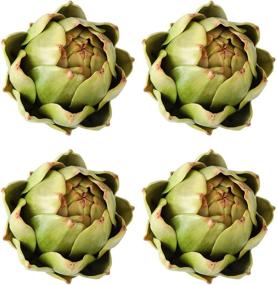 img 4 attached to [4-Pack] Large Green Faux Artichokes - Lifelike Artificial Vegetables for Kitchen Decorations (Green)