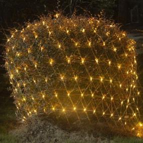 img 3 attached to 🎄 Vanthylit 200LED Christmas Net Mesh Lights - 6.5FT x 5FT Warm White and Multicolor String Light, 2 Color Clear Wire with 9 Modes - Perfect for Xmas Trees, Bushes, Garden, Indoor & Outdoor Decor