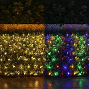 img 4 attached to 🎄 Vanthylit 200LED Christmas Net Mesh Lights - 6.5FT x 5FT Warm White and Multicolor String Light, 2 Color Clear Wire with 9 Modes - Perfect for Xmas Trees, Bushes, Garden, Indoor & Outdoor Decor