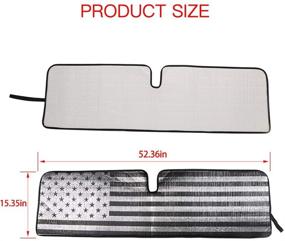 img 1 attached to RT-TCZ Ветровое флаговое солнечное заслон для лобового стекла: Премиум теплоизоляционное покрытие и солнцезащитный коврик 🌞 для Jeep Wrangler Rubicon Sahara TJ JK JKU