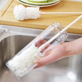 img 3 attached to 🧽 Long Handle Sponge Bottle Cleaning Brush for Kitchen Cup Cleaner - Trycooling (White)