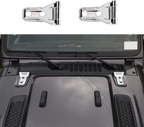 img 4 attached to RT-TCZ Hood Hinge Cover Exterior Decoration Kits Accessories For 2018-2021 Jeep Wrangler JL JLU And Gladiator JT (Chrome)