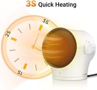efficient indoor heating: 3s fast heating electric space heater with 🔥 3 settings, ptc ceramic personal heater - tip over and overheat protection logo