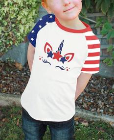 img 3 attached to BesserBay Toddler National Sleeve Raglan Boys' Clothing: Tops, Tees & Shirts for Your Little One's Style