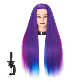 img 4 attached to 💇 Traininghead 26-28" Mannequin Head: Ideal Hair Styling Training Model with Free Clamp Stand - Premium Synthetic Fiber Hair, Perfect for Cosmetology Practice (1813W0320)