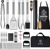 🔥 mujuze grill utensils set - grill accessories, perfect bbq gifts for men/women - grilling kit with storage apron - stainless steel bbq tools set for camping logo