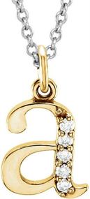 img 4 attached to Yellow Diamond Lowercase Initial Pendant Women's Jewelry