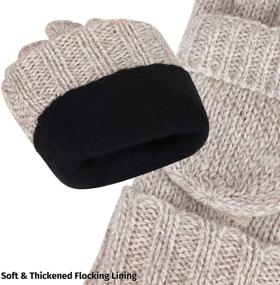 img 1 attached to 🧤 Knitted Men's Winter Fingerless Mittens: Versatile Convertible Accessories for Gloves and Mittens