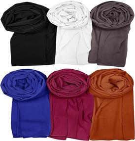 img 4 attached to Women Chiffon Travel Sunscreen Multicolor Women's Accessories for Scarves & Wraps