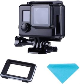 img 4 attached to Черный защитный чехол Suptig с подключаемым проводом для GoPro Hero 4, Hero 3+, Hero 3 - Скелетон-корпус