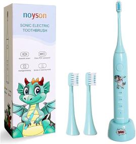 img 4 attached to 🦷 Rechargeable Kids Electric Toothbrush with 3 Cleaning Modes, Intelligent Timer, IPX7 Waterproof – Ideal for Boys and Girls, Includes 3 Soft Bristles (Blue)