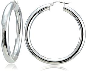 img 2 attached to 👧 Sterling Polished Hoops Loops Girls' Jewelry Earrings