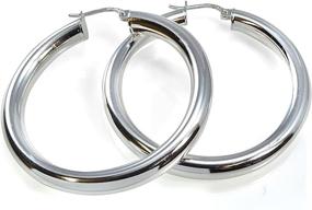 img 1 attached to 👧 Sterling Polished Hoops Loops Girls' Jewelry Earrings