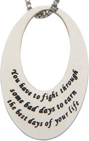 img 2 attached to 💪 Inspiring Necklace for Women - Overcoming Tough Days, Mantra Inspirational Daily Reminder Necklaces, Motivational Jewelry & Gifts, 18